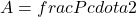  A = frac{P cdot a}{2} 