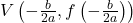  V\left(-\frac{b}{2a}, f\left(-\frac{b}{2a}\right)\right) 